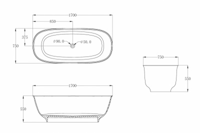 Прозрачная ванна ABBER Kristall AT9707Emerald зеленая 170х75х55 см фото в интернет-магазине Русалия
