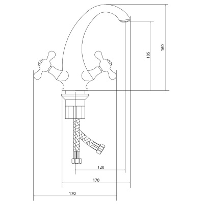 Смеситель Славен  для умывальника Коттедж А (СЛ-ДВ-А1Х) фото в интернет-магазине Русалия