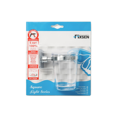Стакан для ванной комнаты FIXSEN SQUARE FX-93106, хром фото в интернет-магазине Русалия