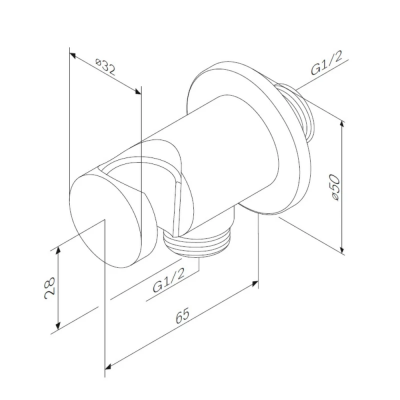 F0602100 Шланговое подсоединение с держателем, хром, шт. фото в интернет-магазине Русалия