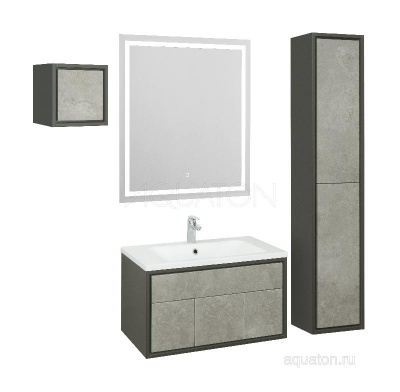 Тумба под раковину AQUATON Уэльс 80 графит 1A267901WA6A0 new фото в интернет-магазине Русалия