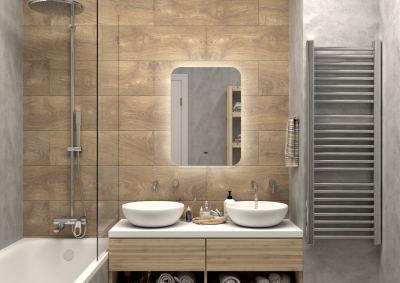 Зеркало с подсветкой Burzhe 500х700 бесконтактный сенсор овальный, открытая подсветка ЗЛП541 Continent фото в интернет-магазине Русалия