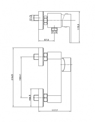 Смеситель для душа ELIO A63046 Cersanit фото в интернет-магазине Русалия