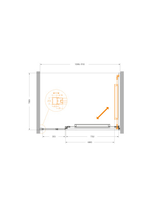 Душевая дверь CEZARES LUX-B-FS-11-110-C-CR фото в интернет-магазине Русалия