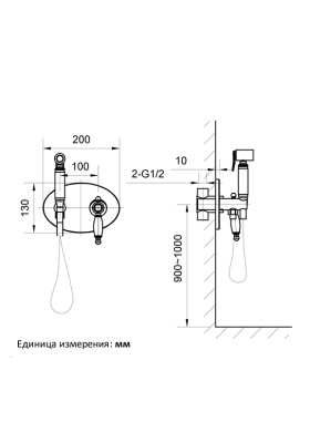 Встраиваемый гигиенический душ AltroBagno Opera 060103 Cr AltroBagnoOpera060103Cr фото в интернет-магазине Русалия