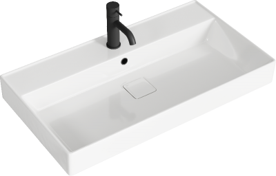 Подвесная тумба 81  Pure серый PUR0108GRM + умывальник  Вилис 800 4610119205126 Aqwella фото в интернет-магазине Русалия