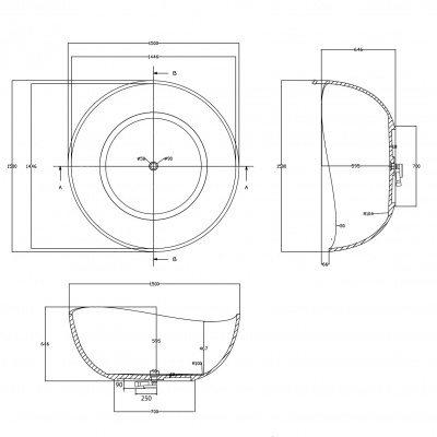 Прозрачная ванна ABBER Kristall AT9705Koralle розовая 150х150х64,6 см фото в интернет-магазине Русалия