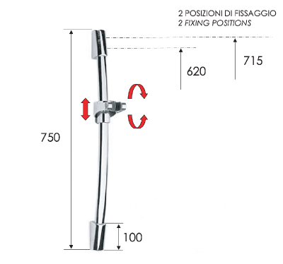 Душевая стойка 75 см Remer 313E фото в интернет-магазине Русалия