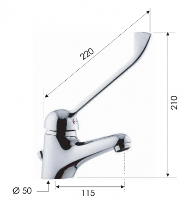 Смеситель медицинский для раковины Remer K14 фото в интернет-магазине Русалия