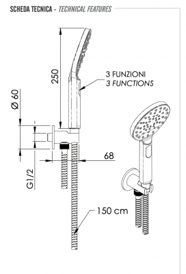 Комплект для душа Remer 337M318MP фото в интернет-магазине Русалия