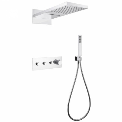 Душевая система ABBER Rund AF8752 скрытого монтажа без излива, термостат, хром фото в интернет-магазине Русалия