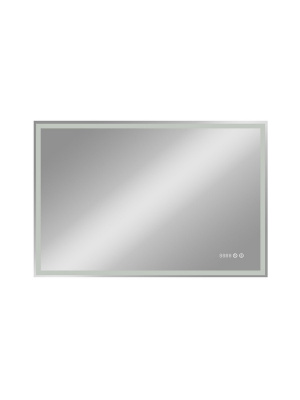 Зеркало с подсветкой Mercury 1000x700 часы, антизапотевание ЗЛП971 Continent фото в интернет-магазине Русалия