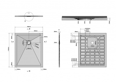 Поддон каменный прямоугольник графит (90*110*2,5) Strong GR-S290110Q Grossman фото в интернет-магазине Русалия