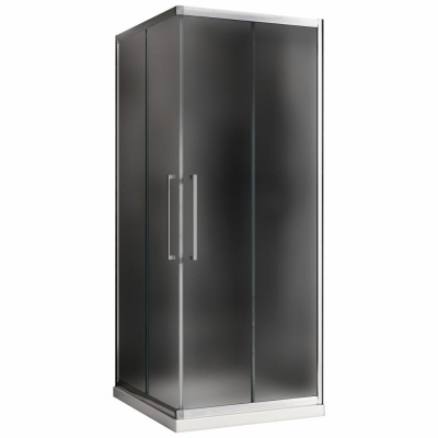 Душевой уголок ABBER Schwarzer Diamant AG02080MH 80х80 квадрат, профиль хром, матовое стекло фото в интернет-магазине Русалия