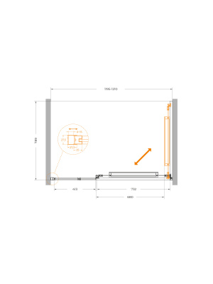 Душевая дверь CEZARES LUX-B-FS-11-120-C-GM фото в интернет-магазине Русалия