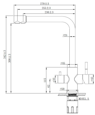Смеситель для кухонной мойки ESKO K24 (K24 B) фото в интернет-магазине Русалия