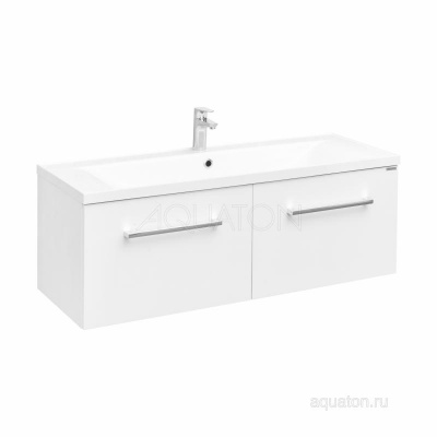 Тумба под раковину AQUATON Мадрид 120 М 2 ящика белый 1A170301MA010 фото в интернет-магазине Русалия
