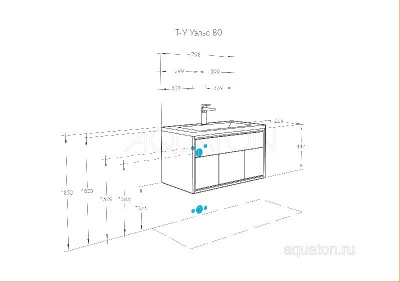 Тумба под раковину AQUATON Уэльс 80 графит 1A267901WA6A0 new фото в интернет-магазине Русалия