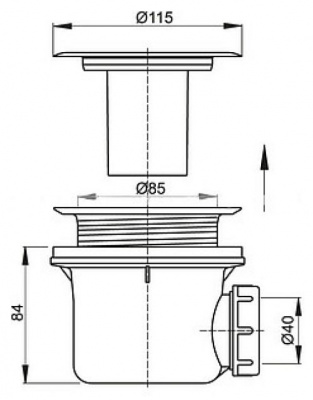 Сифон для душевого поддона A48 AlcaPlast фото в интернет-магазине Русалия