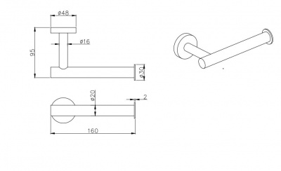 Бумагодержатель AQUATEK AQ4008CR ВЕГА фото в интернет-магазине Русалия