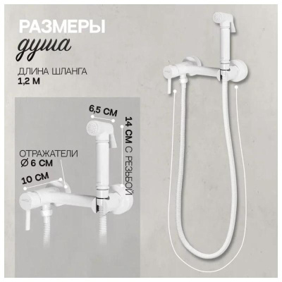 Гигиенический душ со смесителем Hansberge H0099WW, белый фото в интернет-магазине Русалия