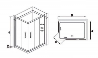 Душевой уголок 90х120 HO-43 RGW фото в интернет-магазине Русалия