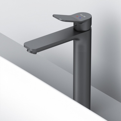 F85A92022 X-Joy, смеситель д/умывальника высокий, черный, шт. фото в интернет-магазине Русалия