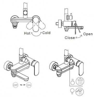 Душевая система со смесителем на ванну Opal F6125183CP-A2-RUS Bravat фото в интернет-магазине Русалия