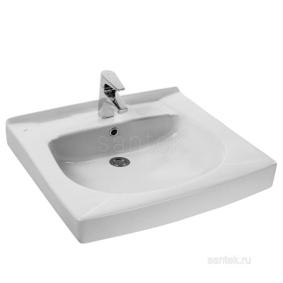 Раковина Santek Пилот 60 отверстие под смеситель 1WH110572 без сифона и кронштейнов фото в интернет-магазине Русалия