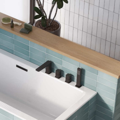 Смеситель на борт ванны EXCELLENT Keria AREX.2034BL (черный мат) фото в интернет-магазине Русалия