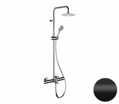 Душевая система термостатическая с изливом Remer EQ34A8MPUFM25NO, черный матовый фото в интернет-магазине Русалия