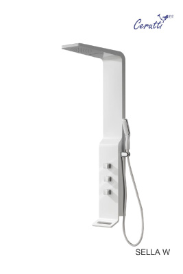 Панель SELLA W душевая из нержавеющей стали Ceruttispa CT9988, цвет белый фото в интернет-магазине Русалия