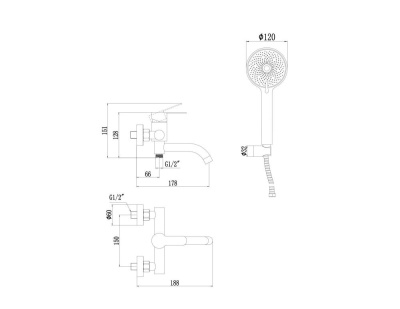 Смеситель для ванны Fmark (FS8206W) фото в интернет-магазине Русалия