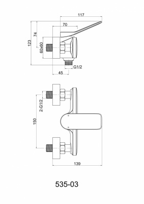 Смеситель для душа Odra А63052 Cersanit фото в интернет-магазине Русалия