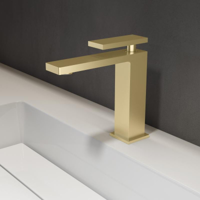 Смеситель для раковины Dice VBF-2DS1BG однорычажный, брашированное золото Vincea фото в интернет-магазине Русалия