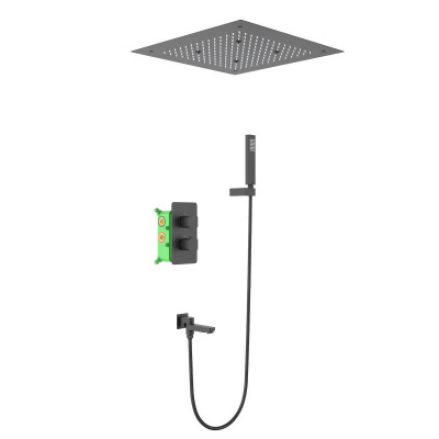 Душевая система встроенная с термостатом Timo Petruma (SX-5019/03SM) черный фото в интернет-магазине Русалия