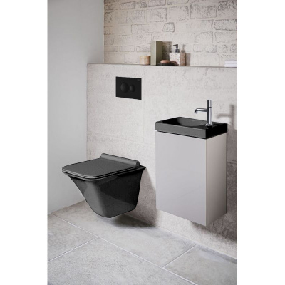 Кнопка смыва Loranto механическая, двойная, черный матовый 7313 фото в интернет-магазине Русалия