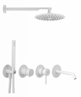 Душевая система Remer X Style X96D3SETBO, белый матовый фото в интернет-магазине Русалия