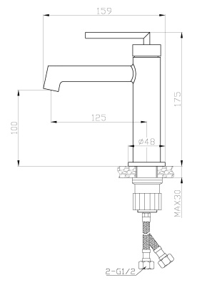Смеситель для раковины  ACQUA ACQUA-LVM-NERO  Belbagno фото в интернет-магазине Русалия