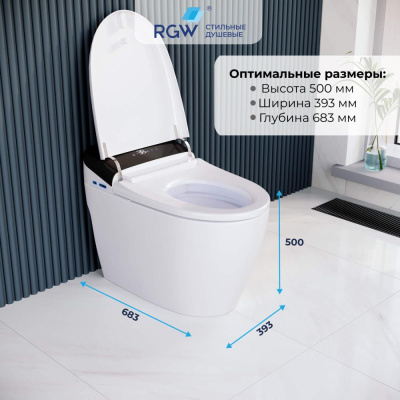 Унитаз умный напольный с импульсным смывом RGW SW-30 фото в интернет-магазине Русалия Унитаз умный напольный с импульсным смывом RGW SW-30 фото в интернет-магазине Русалия