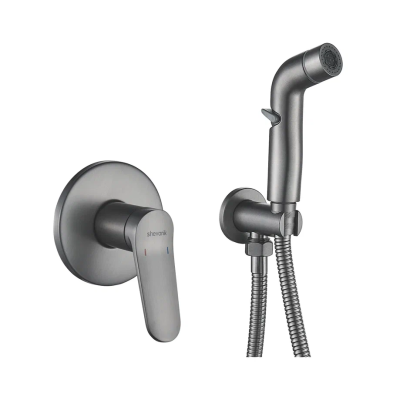 Гигиенический душ со смесителем Shevanik S4305T, оружейная сталь фото в интернет-магазине Русалия