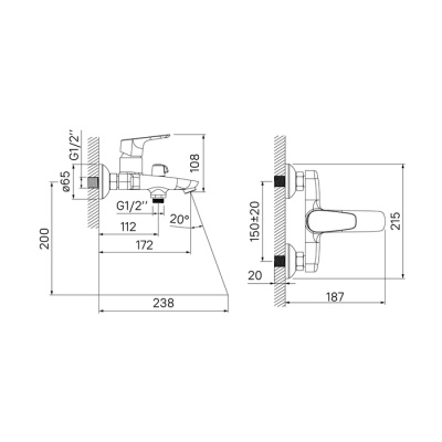Смеситель для ванны IDDIS Zodiac с керамическим дивертором (ZODSB02i02) фото в интернет-магазине Русалия