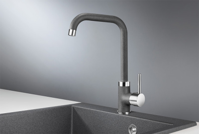 Смеситель для кухни GRANULA (0041, ГРАФИТ) фото в интернет-магазине Русалия