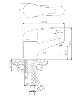 Смеситель для раковины Rossinka Y (Y35-11) фото в интернет-магазине Русалия