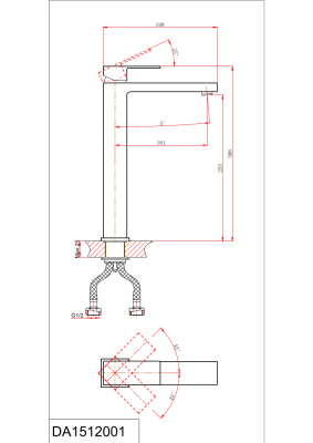 Смеситель D&K для раковины высокий Bayern.Liszt (DA1512001) фото в интернет-магазине Русалия