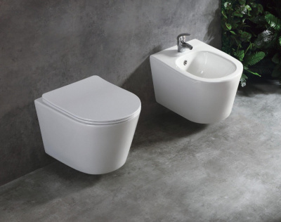 BOND F03-10 Унитаз подвесной безободковый с сиденьем с микролифтом фото в интернет-магазине Русалия