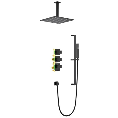 Душевая система встроенная с термостатом Timo Selene черный (SX-2229/03SM) фото в интернет-магазине Русалия