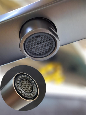 Смеситель для кухни с гибким изливом Flusso 050203 GrMt AltroBagno фото в интернет-магазине Русалия