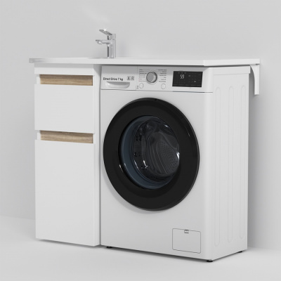 M85AWPL1001WG X-Joy,  Раковина над стиральной машиной, литьевой мрамор, левая, 100 см, белый глянец Am.Pm фото в интернет-магазине Русалия