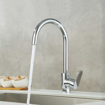 AQ1882CR НИКА смеситель для кухни (полукруглый излив) Aquatek фото в интернет-магазине Русалия